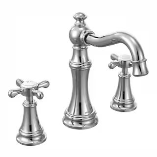 MOEN Weymouth 8 in. Widespread 2-Handle High-Arc Bathroom Faucet Trim Kit in Chrome (Valve Not In... | The Home Depot