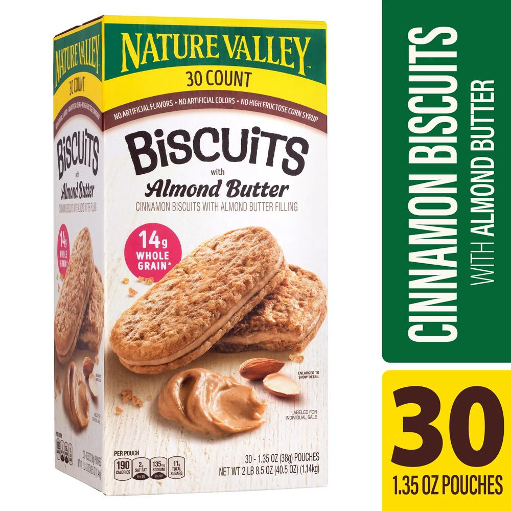 NATURE VALLEY Biscuit Sandwich with Almond Butter, 1.35 oz, 30 Count | Oriental Trading Company
