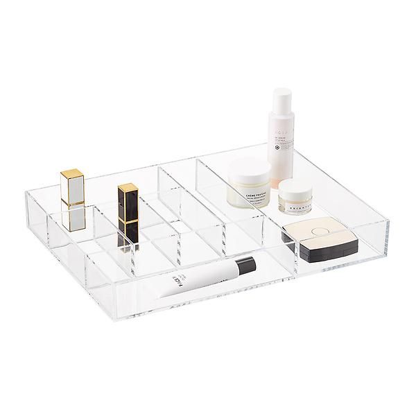 Clear 7-Section Makeup Tray | The Container Store