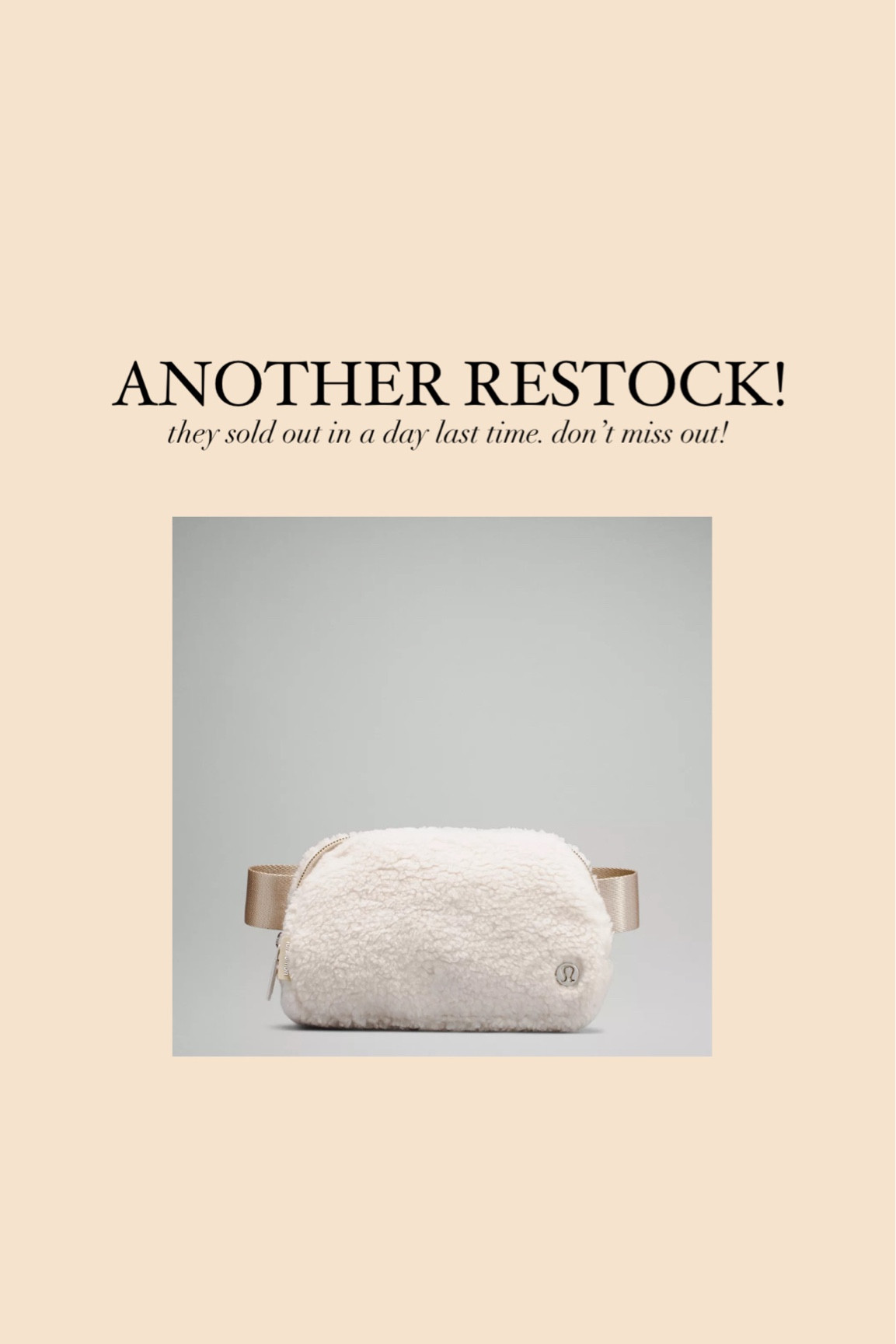 LULULEMON EVERYWHERE
BELT BAG
BACK IN STOCK!


#LTKstyletip #LTKunder100
#LTKSeasonal

#LTKSeasonal #LTKitbag #LTKtravel