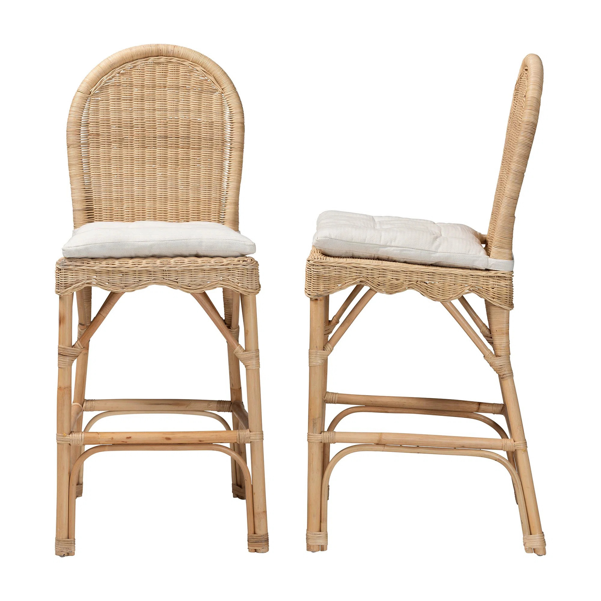 Bido Bali & Pari Bilu Bohemian Natural Rattan 2-Piece Stool Set (Set of 2) | Wayfair North America