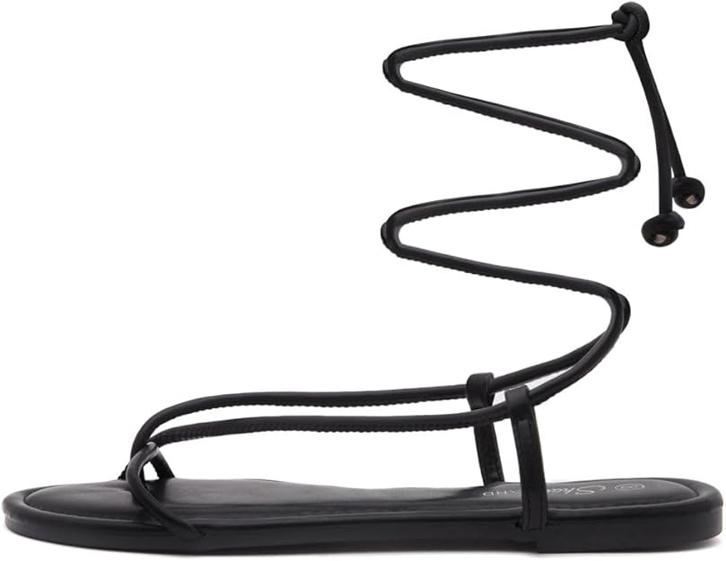 Shoe Land Women’s Flat Sandals – Comfortable Lace-Up Gladiator Sandals with Adjustable Ankle ... | Amazon (US)