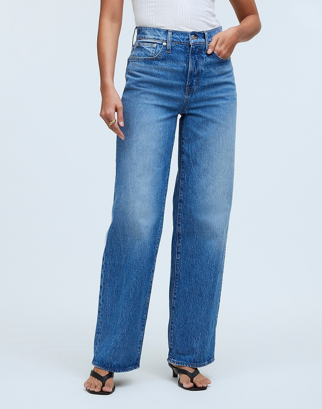 The Perfect Vintage Wide-Leg Jean in Vintage Canvas Wash: Snap Edition | Madewell