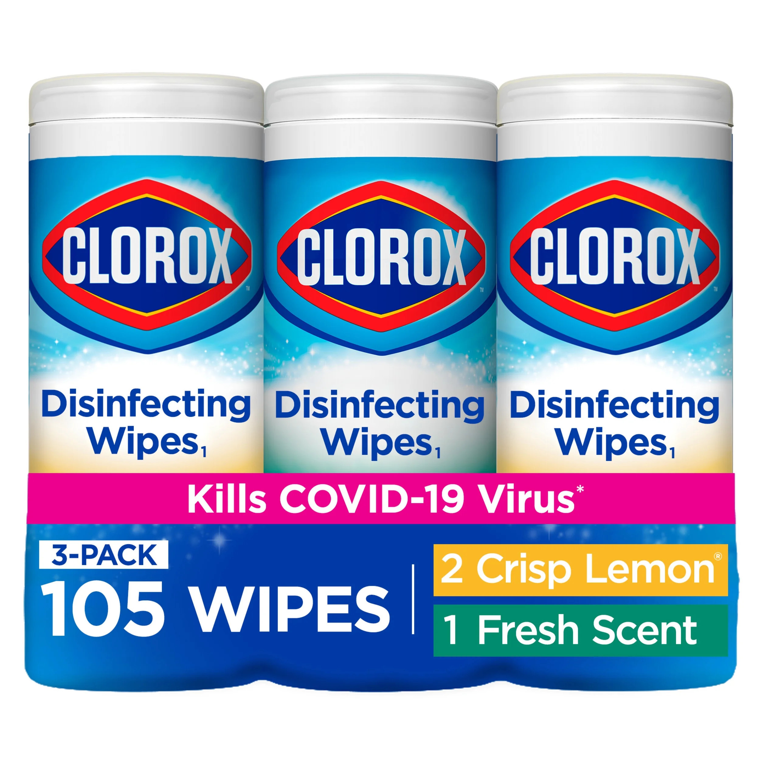 Clorox Bleach-Free Disinfecting and Cleaning Wipes, 105 Count, 3 Pack - Walmart.com | Walmart (US)