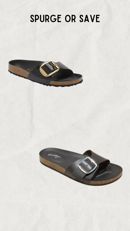 Splurge or save. Berkinstock sandals or target sandals 

#LTKshoecrush #LTKfindsunder100 #LTKfindsunder50