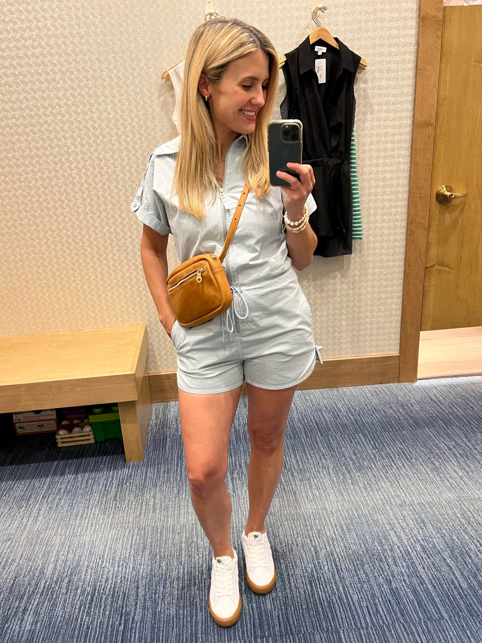 A nursing-friendly short romper perfect for stroller walks with the new babe. The sneakers are the perfect basic white I’ve been looking for and very affordable. I need this beautiful crossbody bag in my life. Handmade from sustainable leather. 

#LTKitbag #LTKbaby #LTKstyletip