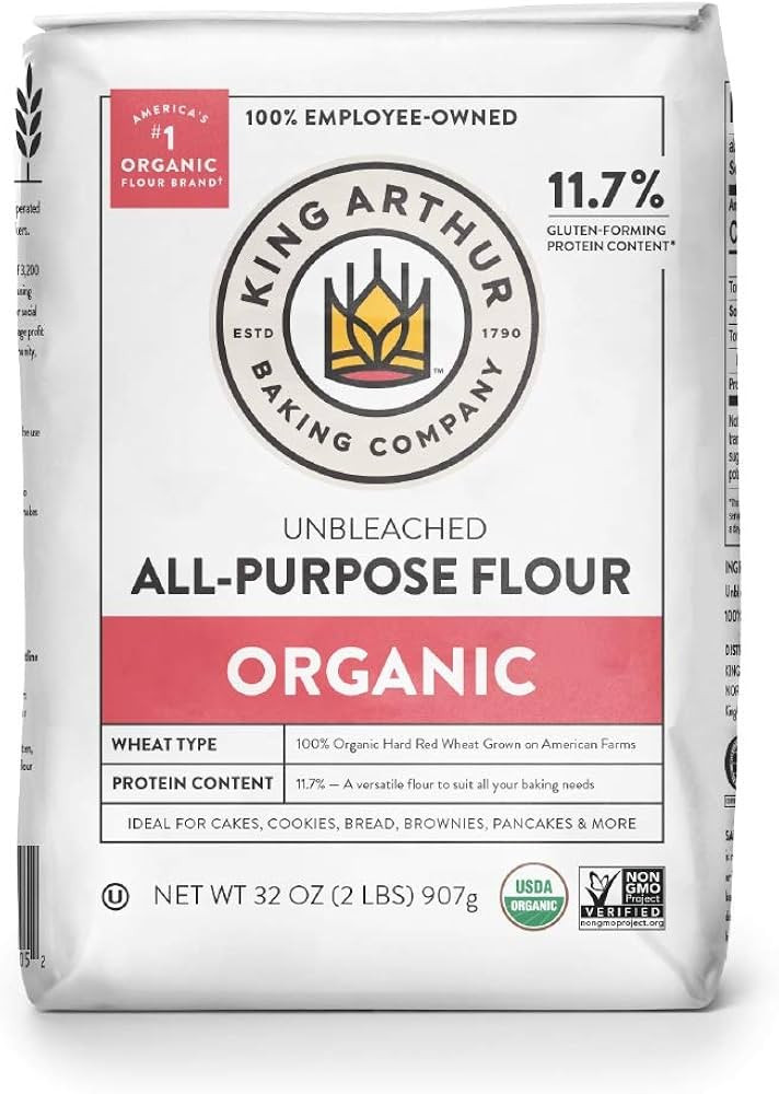 King Arthur Flour Organic Unbleached All Purpose Flour - 2 lbs | Amazon (US)
