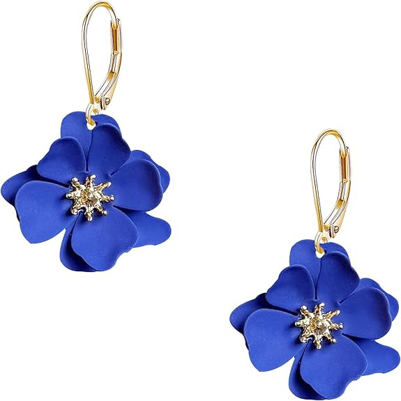 Minimalist Matte Flower Earrings for Women Lightweight Bohemian Spray Painted Floral Earrings Eve... | Amazon (US)