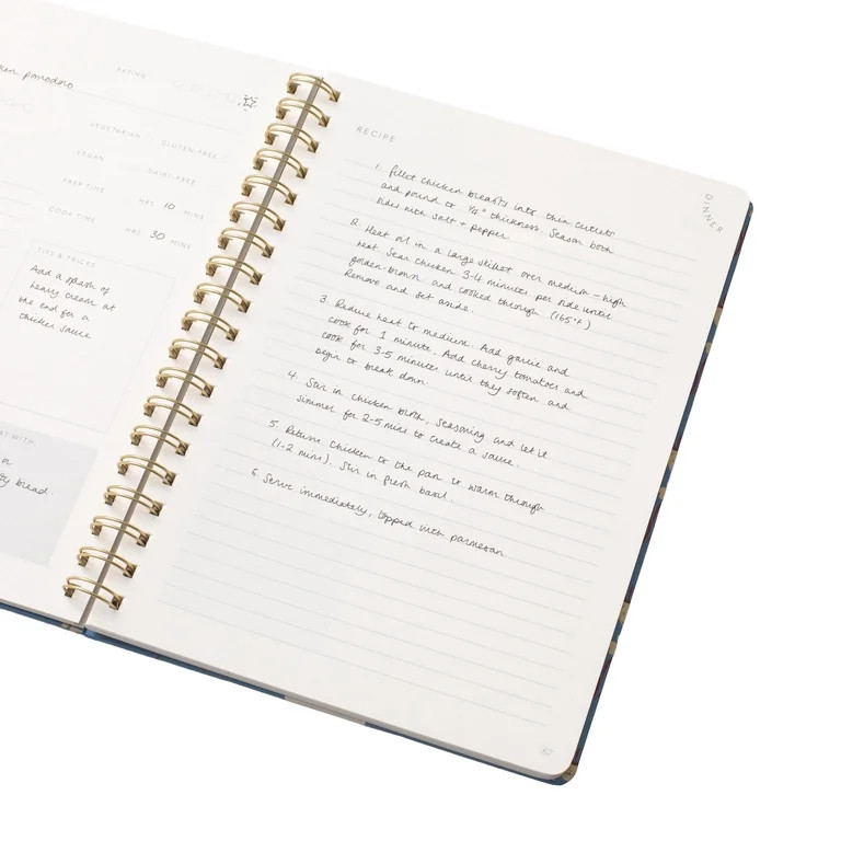 Papier To Go Guided Recipe Journal, Spiral B5, Strawberry Border, Green | Walmart (US)