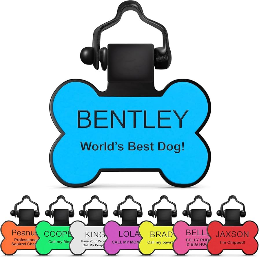 SiliDog - The Original Silicone Silent Dog Tag - Personalized Engraved Soundless Pet ID - As Seen... | Amazon (US)