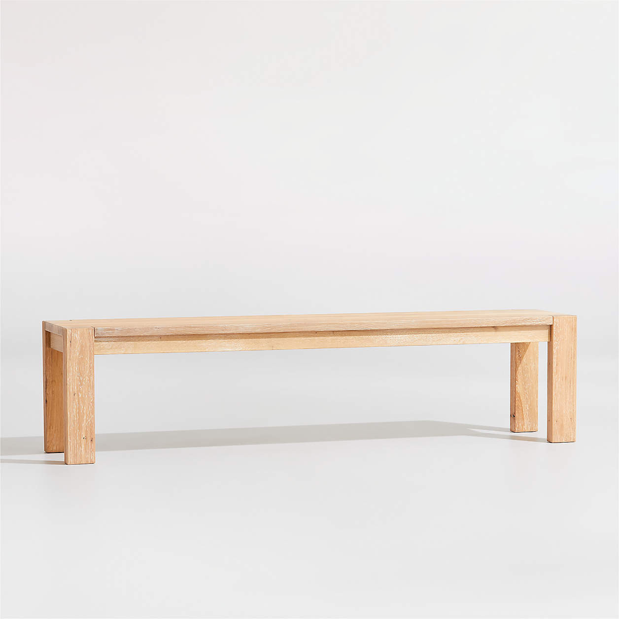 Terra 76" Natural White Oak Solid Wood Dining Bench + Reviews | Crate & Barrel | Crate & Barrel