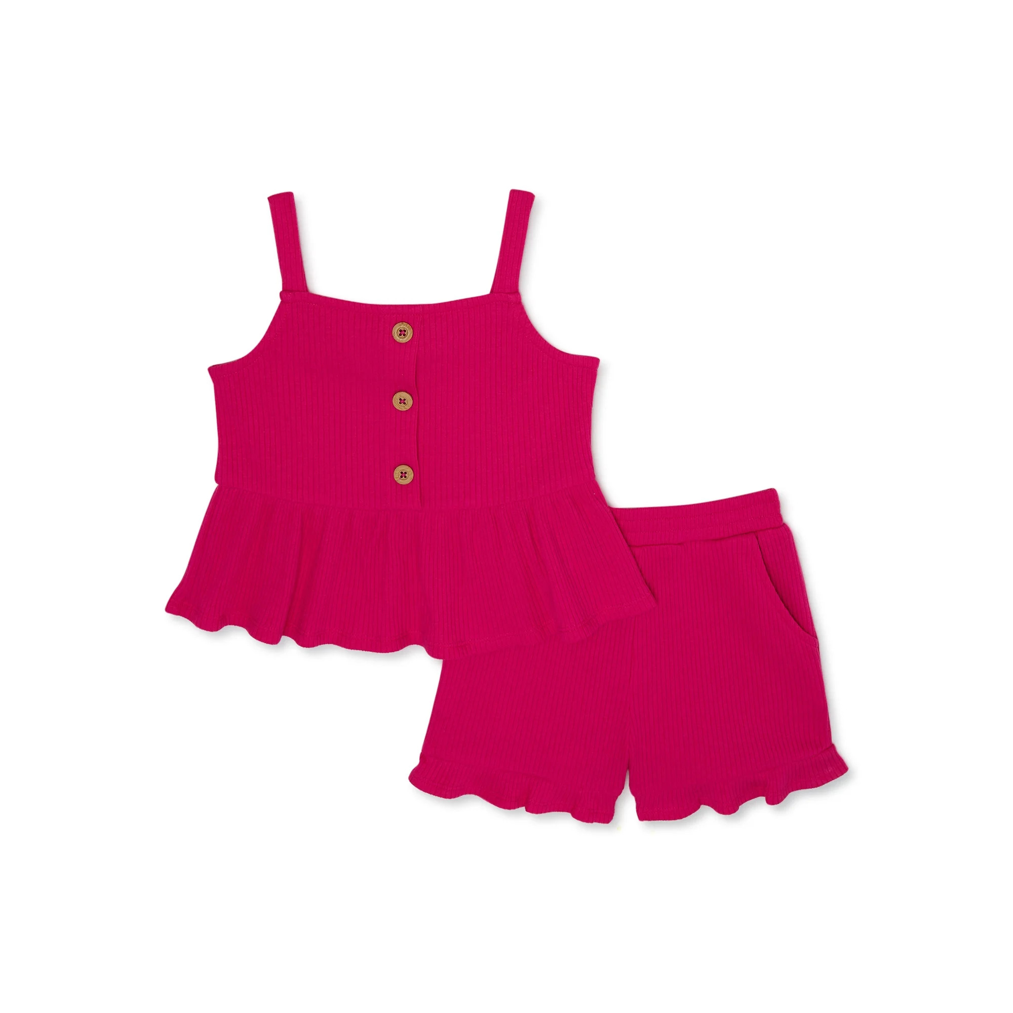 Wonder Nation Toddler Girls Short Set, Sizes 12M-5T | Walmart (US)