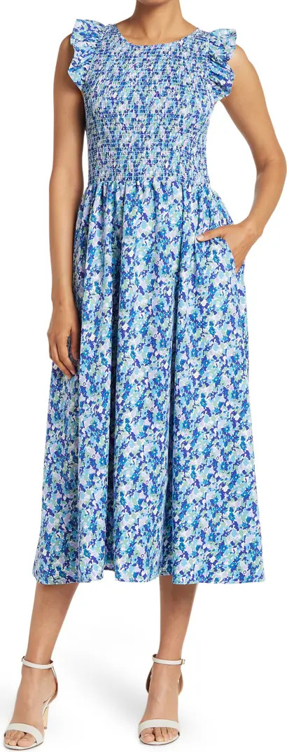 Smock Print Sleeveless Maxi Dress | Nordstrom Rack
