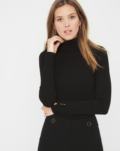 Women's Pointelle-Detail Turtleneck by White House Black Market | White House Black Market