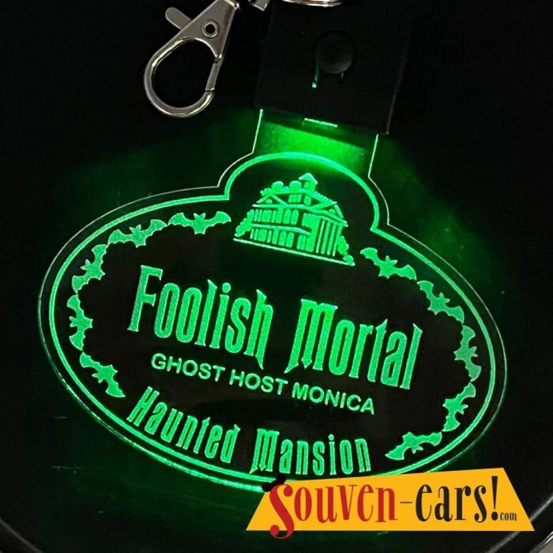 LED Light up Haunted Mansion Cast Member Inspired Acrylic Bag Tag / Key Chain - Etsy | Etsy (US)