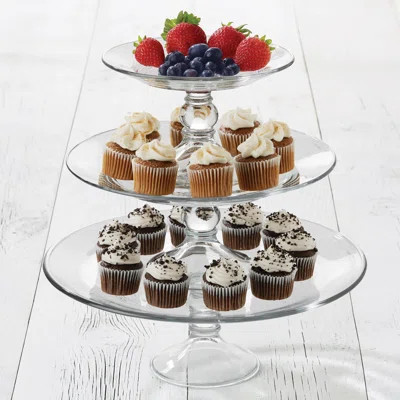 Libbey Selene 3-Tier Glass Footed Server Set | Wayfair North America
