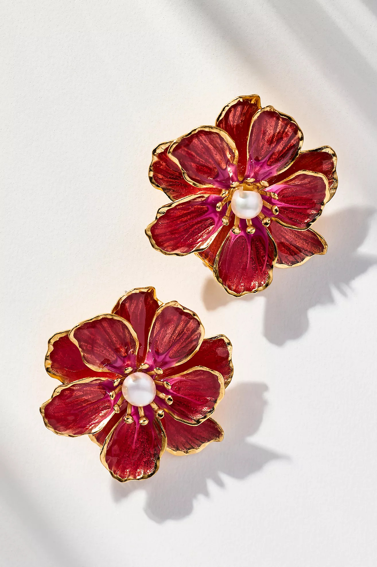The Pink Reef Handpainted Earrings | Anthropologie (US)