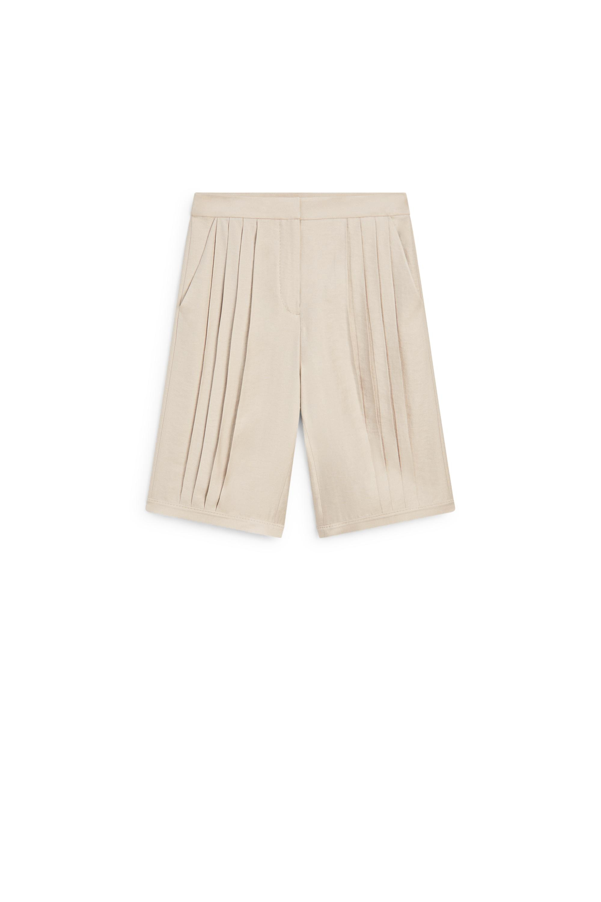 Flowing pleated Bermuda shorts - STUDIO - STONE | Massimo Dutti US
