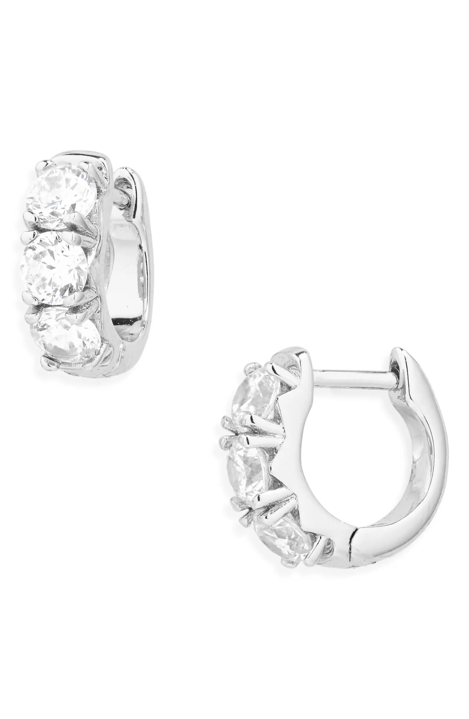 Chubby Cubic Zirconia Huggie Hoop Earrings | Nordstrom
