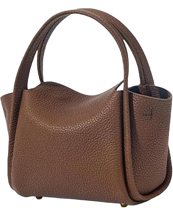 Womens Mini Cowhide Leather Bucket Bag Classic Shoulder Light Handbag Crossbody Fashion Wallet Sl... | Amazon (US)