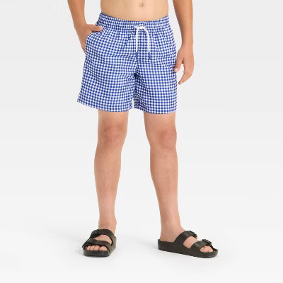 Boys' Gingham Printed Trunks - Cat & Jack™ | Target