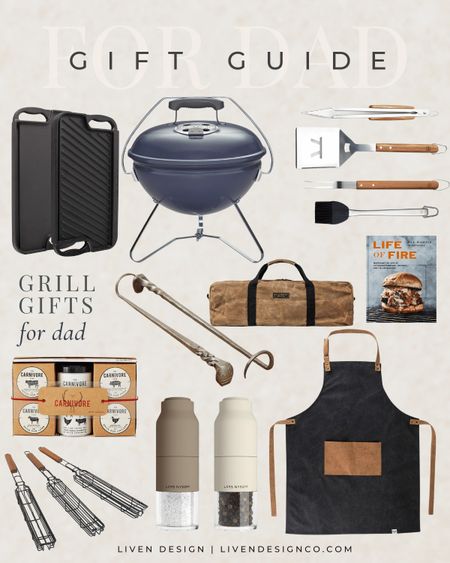 Father's Day gift guide. Gift for him. Gift for dad. Dad Gift ideas. Grill gifts. Cooking gifts. Salt and pepper grinders. Grill tools. Apron. Bbq. Bbq rubs. Grill pan. Under $50. Under $30. Weber Grill. 

#LTKGiftGuide #LTKhome #LTKmens