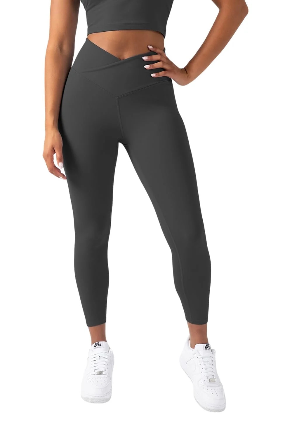 YITTY Active Women's UltraLuxe Crossover High-Waist Legging, Athleisure, 4-Way-Stretch, Onyx, M, ... | Walmart (US)