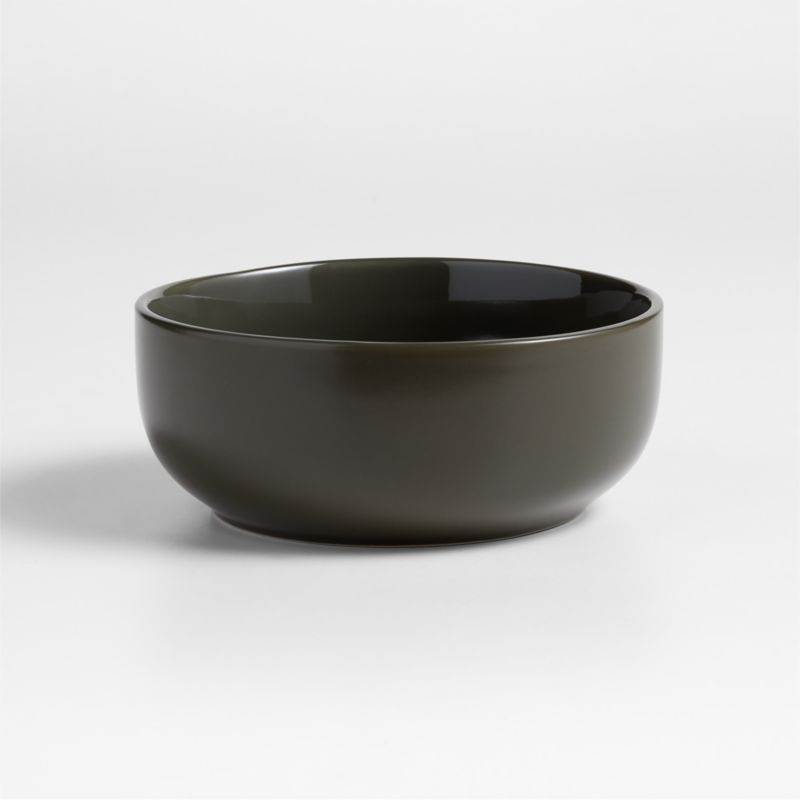 Hudson Burnt Green Stoneware Cereal Bowl + Reviews | Crate & Barrel | Crate & Barrel