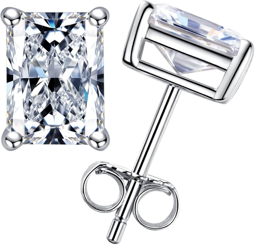 AnuClub 1cttw-6cttw Moissanite Stud Earrings D Color VVS1 926 Sterling Silver Timeless Sparkle St... | Amazon (US)