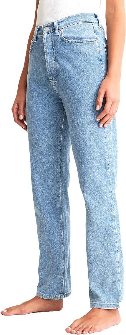 NA-KD Women's Straight High Waist Jeans, Light Blue, Blue8Blue, Light Blue, 8 | Amazon (UK)