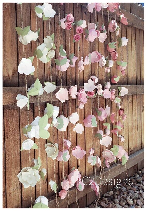 Party Garland. Paper Flower Garland. blush garland. Wedding Garland. photo backdrop. cake smash b... | Etsy (US)