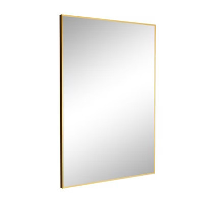 Thin-Frame Gold-Coated Aluminum Rectangular Wall Mirror with Right Angle Design | Target