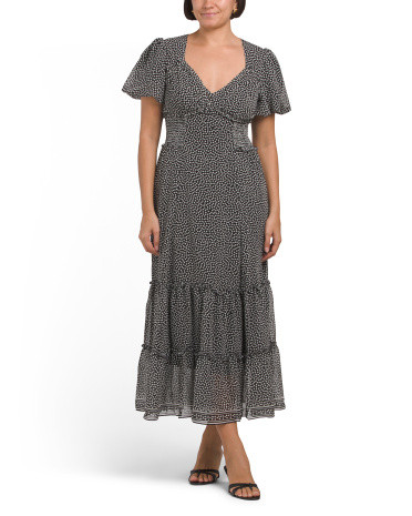 Short Sleeve V Neck Maxi Dress | TJ Maxx