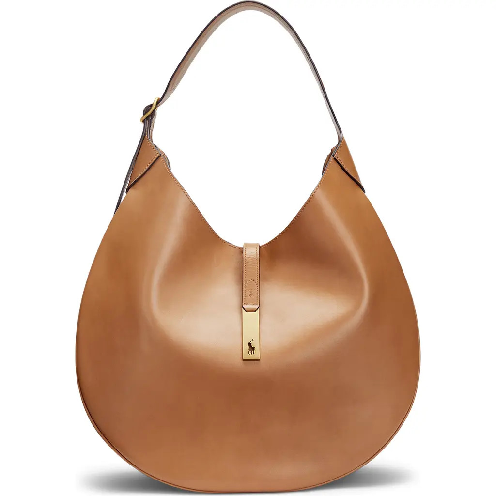 Polo Ralph Lauren Sport Calf Leather Shoulder Bag in Tan at Nordstrom | Nordstrom