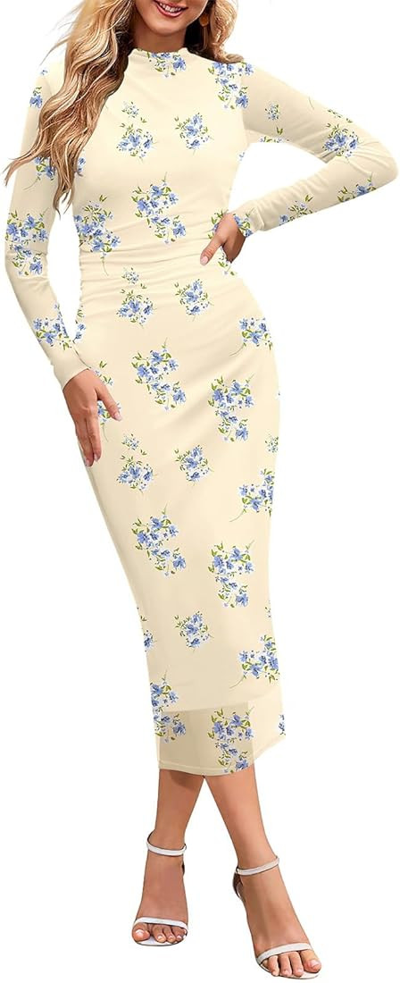 MEROKEETY Women's 2024 Dress | Long Sleeve, Tie Dye, Bodycon | Amazon (US)