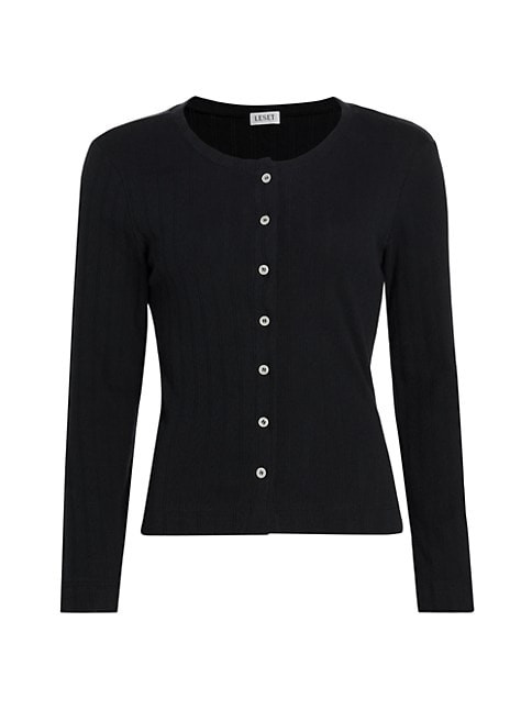 Pointelle-Knit Cotton Cardigan | Saks Fifth Avenue