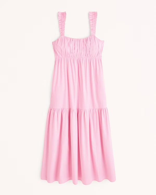 Bow Back Poplin Maxi Dress | Abercrombie & Fitch (US)