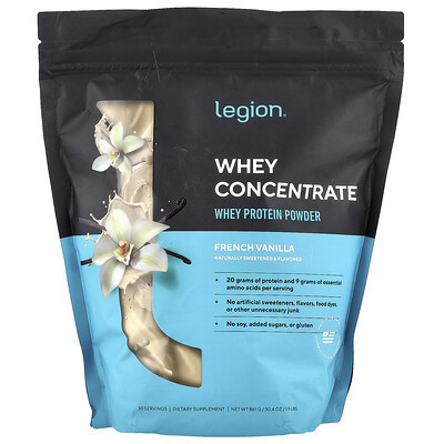 Legion Athletics, Whey Concentrate, Whey Protein Powder, French Vanilla, 1.9 lbs (861 g) | iHerb