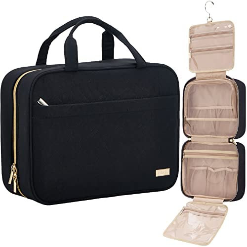 NISHEL Large Hanging Travel Toiletry Bag, Portable Makeup Organizer, Cosmetic Holder for Brushes ... | Amazon (US)