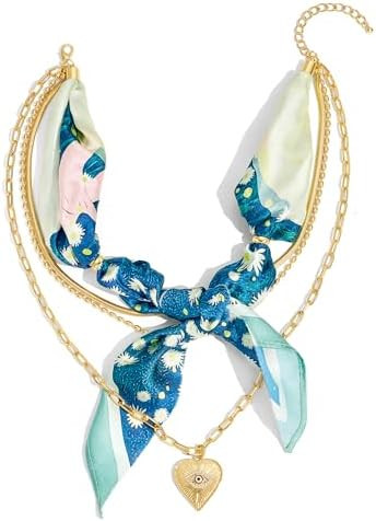CLASSYZINT Layered Scarf Necklace for Women Statement Necklace Fashion Statement Jewelry for Spri... | Amazon (US)
