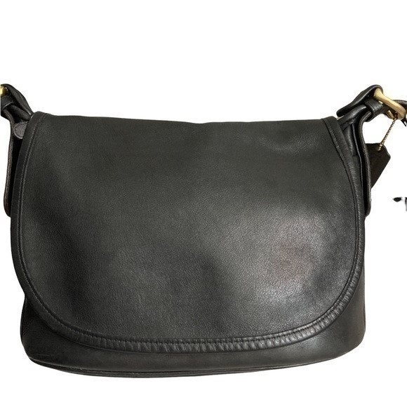 Coach vintage black leather flap messenger bag 4150 fletcher style | Poshmark