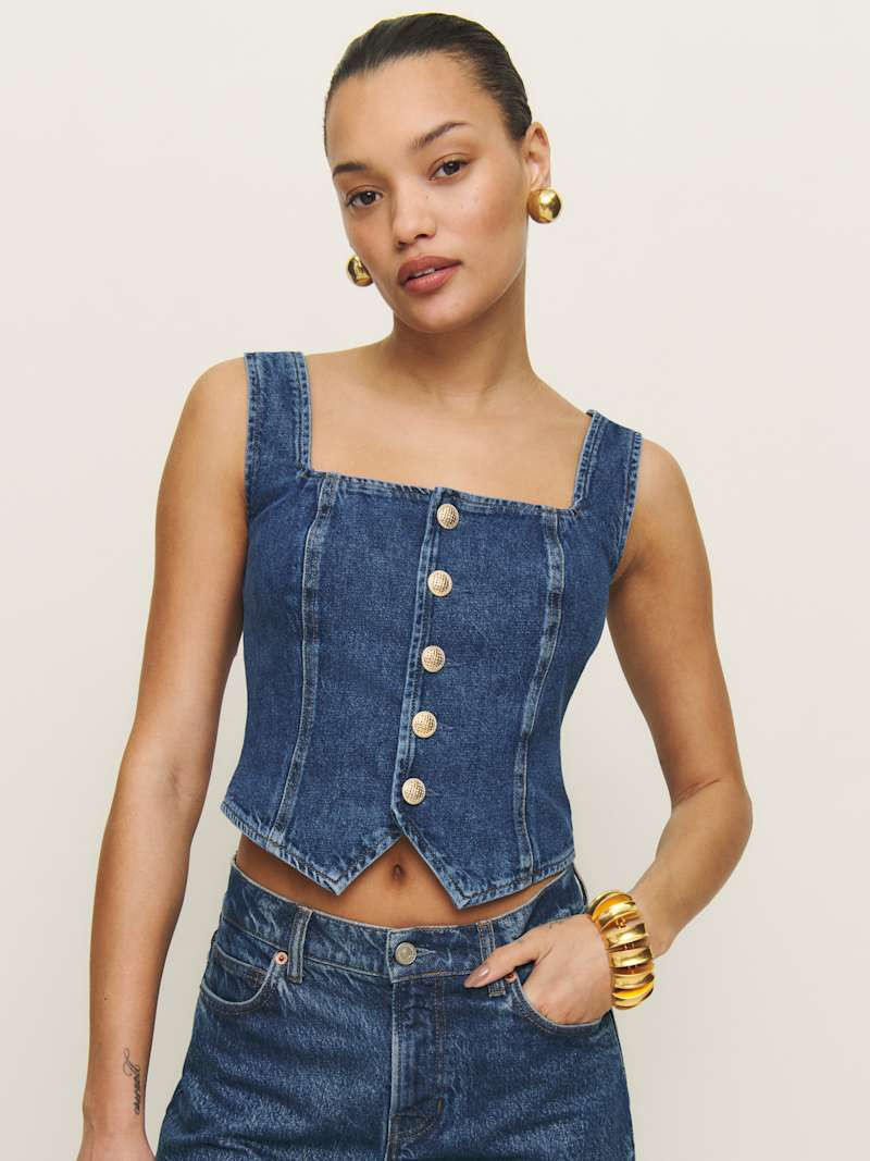 Bo Denim Top | Reformation (Global)