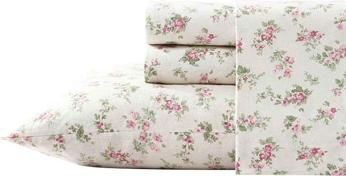 Laura Ashley - Flannel Sheets King Size, Anti-Pilling & Wrinkle Resistant Cotton, Touchably Soft ... | Amazon (US)