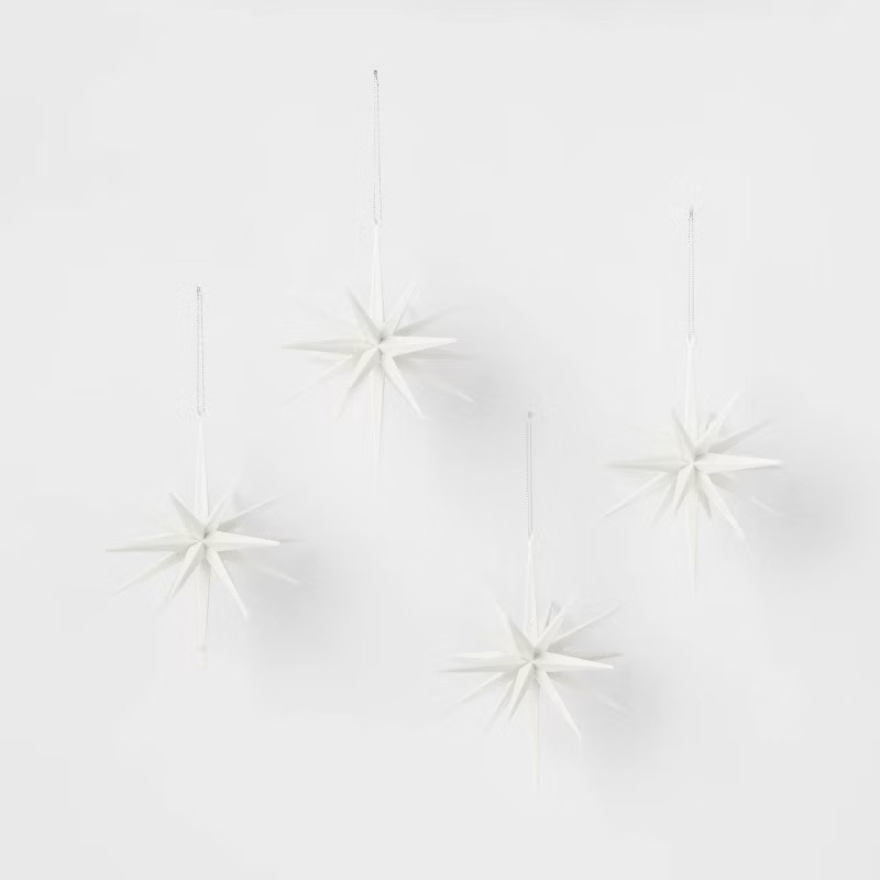 4pk Glitter Starburst Christmas Tree Ornament - Wondershop™ | Target