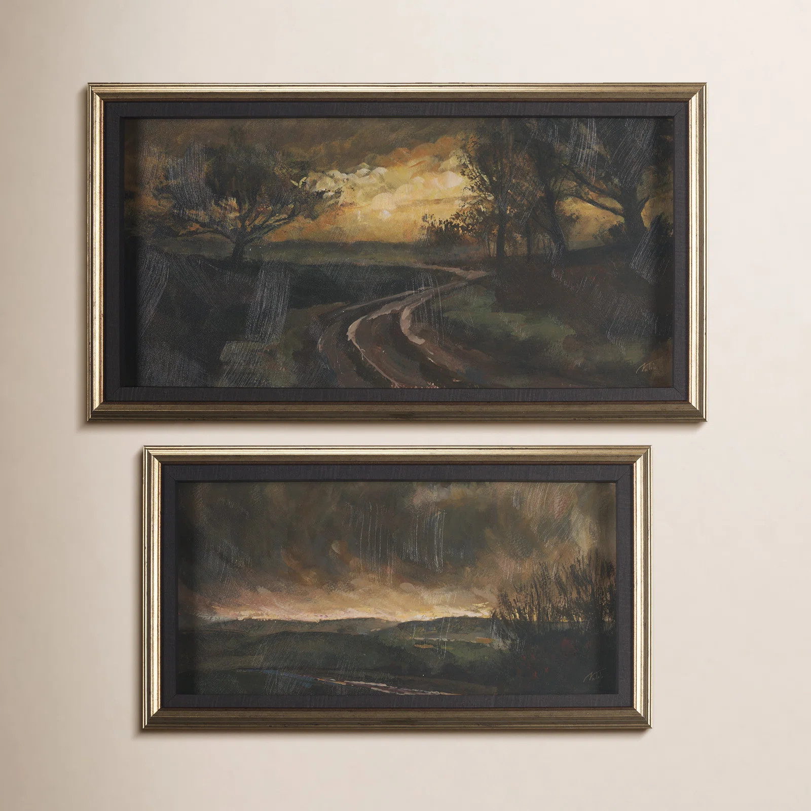 Dawns Light (Set Of 2) By Studio A Hand Embellished Framed Art Print | Joss & Main