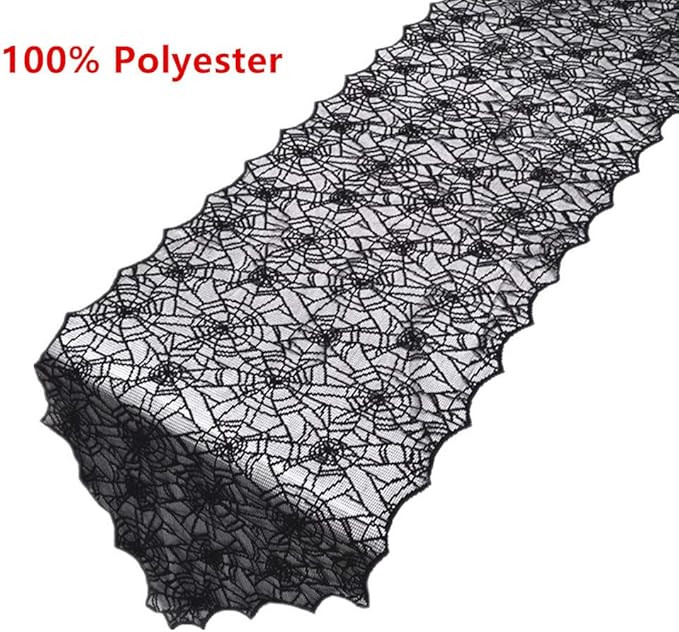 ibohr Halloween Table Runner with Spider Web Lace Festival Table Runner Halloween Table Decoratio... | Amazon (US)