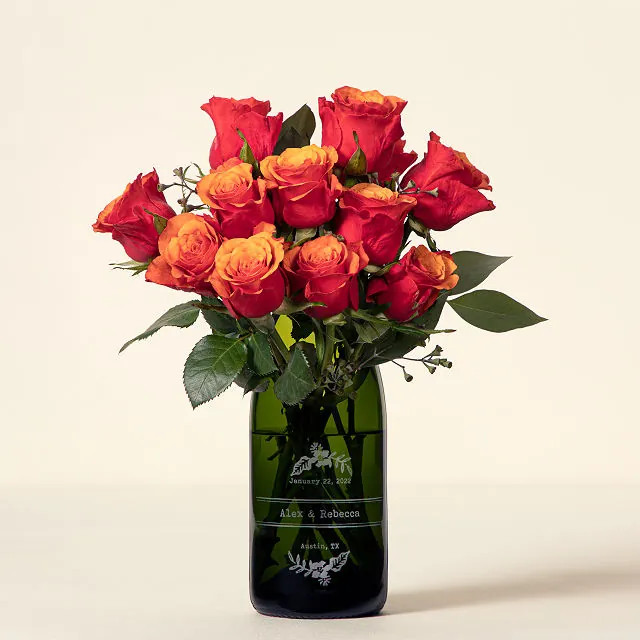 Personalized Champagne Wedding Vase | UncommonGoods