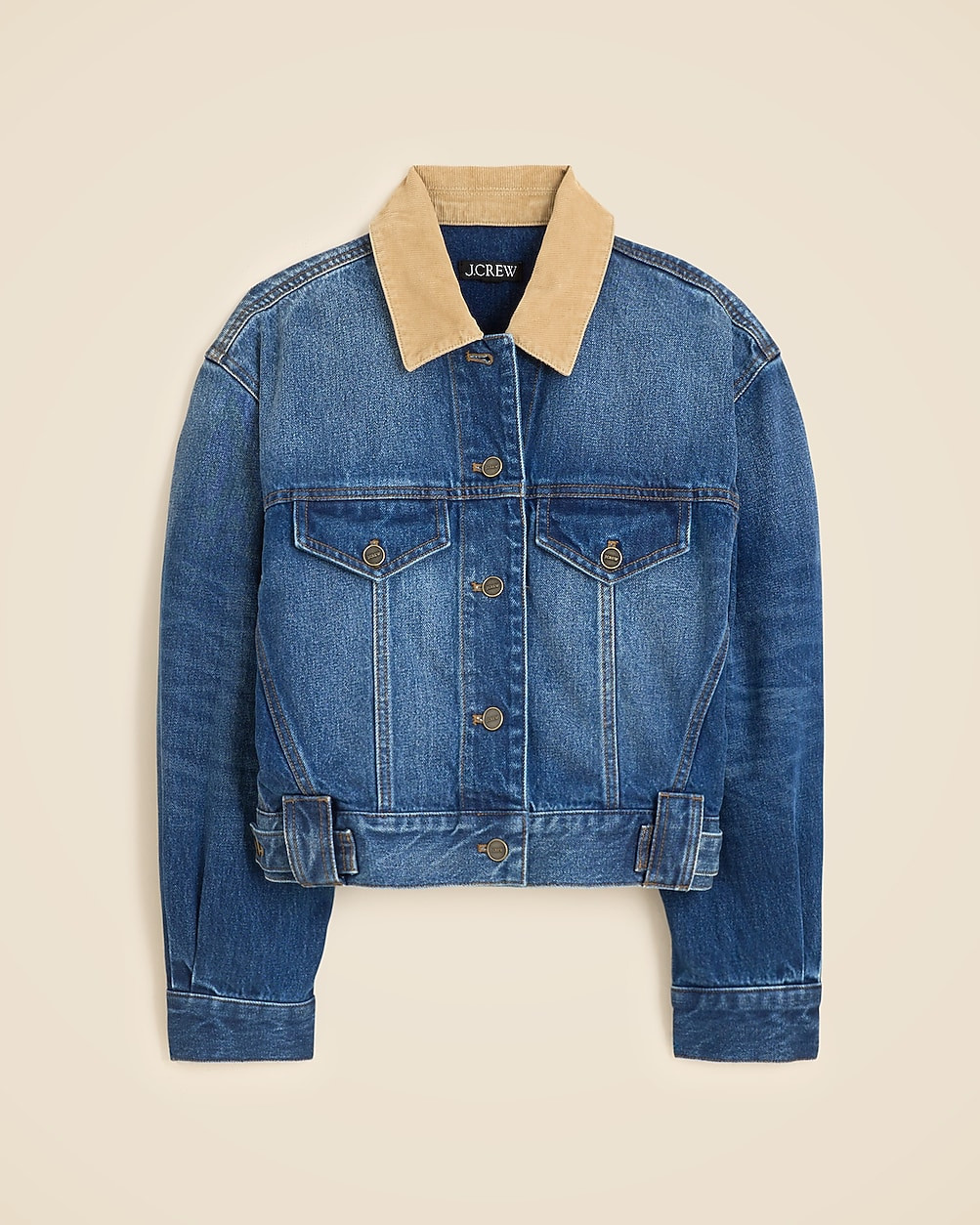 Oversized cropped trucker jacket in denim | J. Crew US
