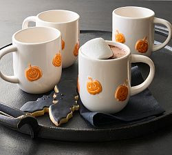 Jack-O-Lantern Stoneware Icon Mugs - Set of 2 | Pottery Barn (US)