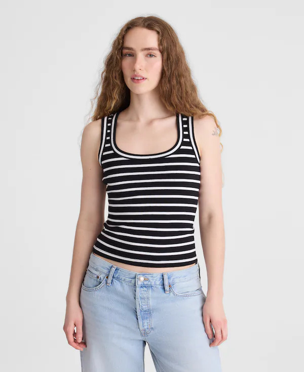 The '90s Scoopneck Tank in Compact Cotton | Madewell